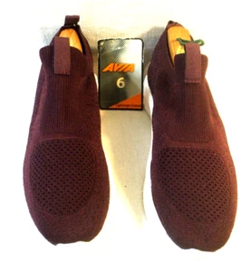 Avia Sneakers Avi-Air Burgandy Slip On Knit Memory Foam Low Top Sz 6 "New w/Tag" - Picture 1 of 13