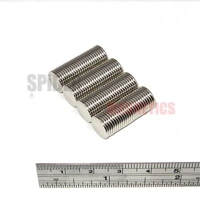 SPIDER MAGNETICS 100 Strong Thin 10x1 mm Magnets Neodymium Discs For Craft Fridge 10mm dia x 1mm