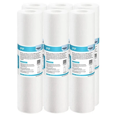 6 Pack 1 Micron 10"x2.5" Sediment Water Filter Whole House RO System Replacement - Image 1 of 4