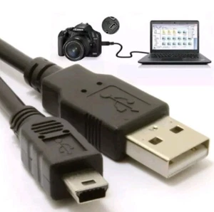 1m USB 2.0 A to Mini B 5 Pin Lead MP3 Camera MP4 Cable - Picture 1 of 5