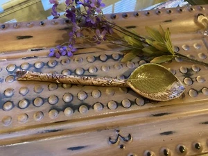 Spoon Rest Ceramic Twig Leaf Whimsical Cottagecore - Picture 1 of 5