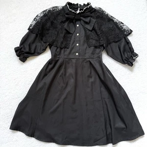 Gothic Dress Onepiece L Jirai Kei Ryosan Anime bow Lace Lolita Kawaii Women - Picture 1 of 5