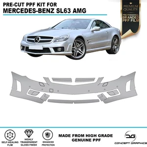 Pellicola protezione vernice PPF protezione pietra paraurti anteriore per Mercedes SL 63 AMG R230 - Foto 1 di 4