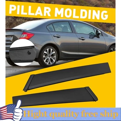 Moldura de marco de puerta de ventana lateral izquierda y derecha negra para Honda Civic 1992-1995 Foto 1 de 4