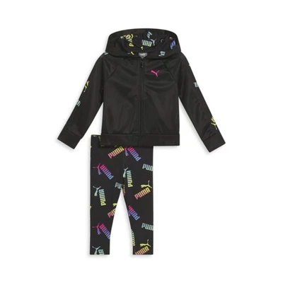 Conjunto de 2 leggings con capucha y cremallera completa PUMA para niñas pequeñas talla 2T informales 85970 Foto 1 de 2