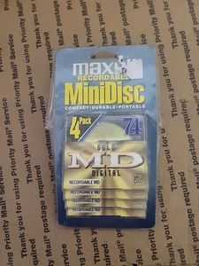 Maxell MD Gold 74 Min Recordable Minidisc 4er Pack BRANDNEU - Bild 1 von 3