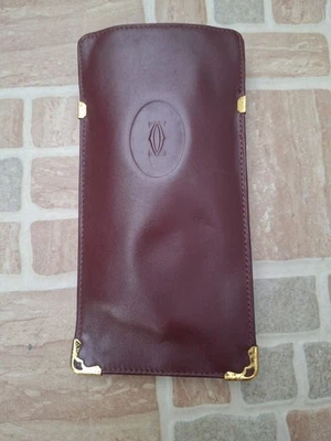 Винтажный кожаный чехол для очков CARTIER Paris Бордо - Изображение 1 из 4