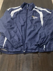 Miller Lite Windbraker Jacket Mens L Long Sleeve Sport Tek Sportswear Full Zip - Picture 1 of 10