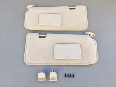 2001-2007 Ford Escape Sun Visors Driver Passenger Shade Set Beige OEM - Image 1 of 4