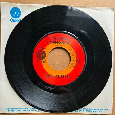 DICK CURLESS Big Wheel Cannonball/I Miss A Lot Of Trains 45 7" Record Vinyl Foto 1 de 2