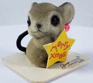 George Good Josef Original Flocked Tiny Christmas Mouse - star sign Merry Xmas - Picture 1 of 8