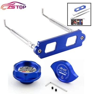 For Honda Acura JDM Red Oil Filler Cap Radiator Cap Battery Tie Down w/ Hooks - Image 1 of 4