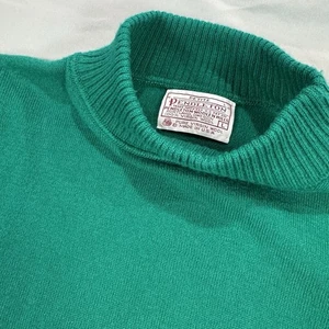 Maglione donna vintage anni 90 Pendleton Teal girocollo 100% lana vergine Petite Large - Foto 1 di 8