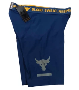 Under Armour Project Rock Herren L/G blau HeatGear Kompressionsshorts, neu - Bild 1 von 7