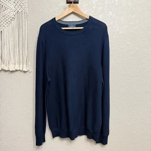 Suéter Brooks Brothers Para Hombre Talla L Algodón Supima Azul Profundo Cuello Redondo - Imagen 1 de 6