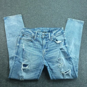 American Eagle Sz 28x28 Athletic Skinny Jeans Distressed Stretch Airflex + Plus - Picture 1 of 18