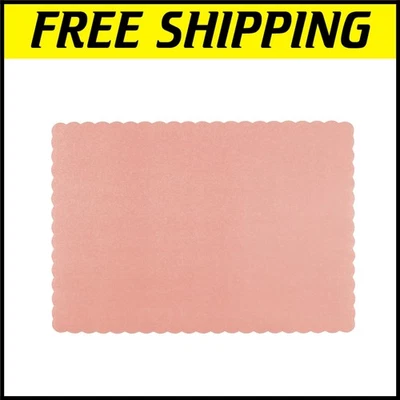 Disposable Scalloped Paper Placemats in Pink - 500 Count for Effortless Dining - Image 1 of 3