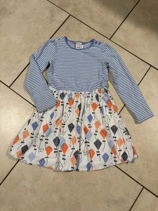 Gymboree Girls’ L/S Dress Size 5T Kites & Stripes W/Elastic Waistline - Picture 1 of 1