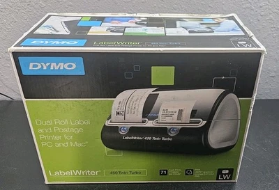 Impresora de etiquetas DYMO LabelWriter 450 Twin Turbo negra/plateada nueva caja abierta  Foto 1 de 3
