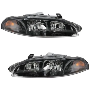 For 97-99 Eclipse Headlight Headlamp Head Light with Bracket w/Bulb SET PAIR - Picture 1 of 6