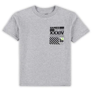 Preschool Heather Gray LA28 Neon Tags T-Shirt - Picture 1 of 1