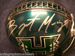 BRYANT MONIZ HAWAII WARRIORS SIGNED HELMET W/COA - Picture 1 of 3