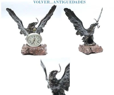 Rare ancien porte montre de poche serpent serpent de chasse aigle bronze - Photo 1/4