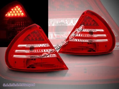 FIT FOR 1999-2002 MITSUBISHI MIRAGE TAIL LIGHTS LED RED/CLEAR NEW PAIR - Image 1 of 3