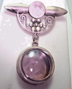 NOS Antique Deco Pink Gold 10k GF Lapel Watch Pin w/ Hanging Watch Case #1T - Picture 1 of 5