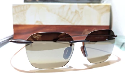 NEW Maui Jim Komohana Matte Brown /HCL Bronze Polarized SMALL Sunglass MJ446-26M - Image 1 of 4