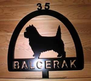 CAIRN Terrier Mailbox Topper Dog Metal Art Personalized Many Breeds Available - Picture 1 of 3