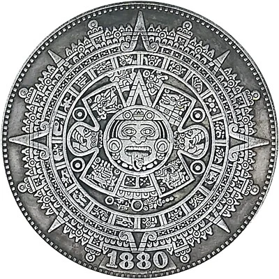 Moneta copia USA 1 Dollaro Nickel Hobo 1880 Calendario Maya 37.84mm 25g