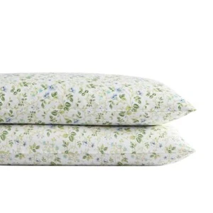 Laura Ashley Sheet Set Sateen Floral Deep Pocket in Periwinkle Blue Queen(4-Pcs) - Picture 1 of 4