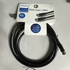 Philips 6' RG6 Coax Cable AV Connects 2 Devices With Coaxial Connections - Picture 1 of 3