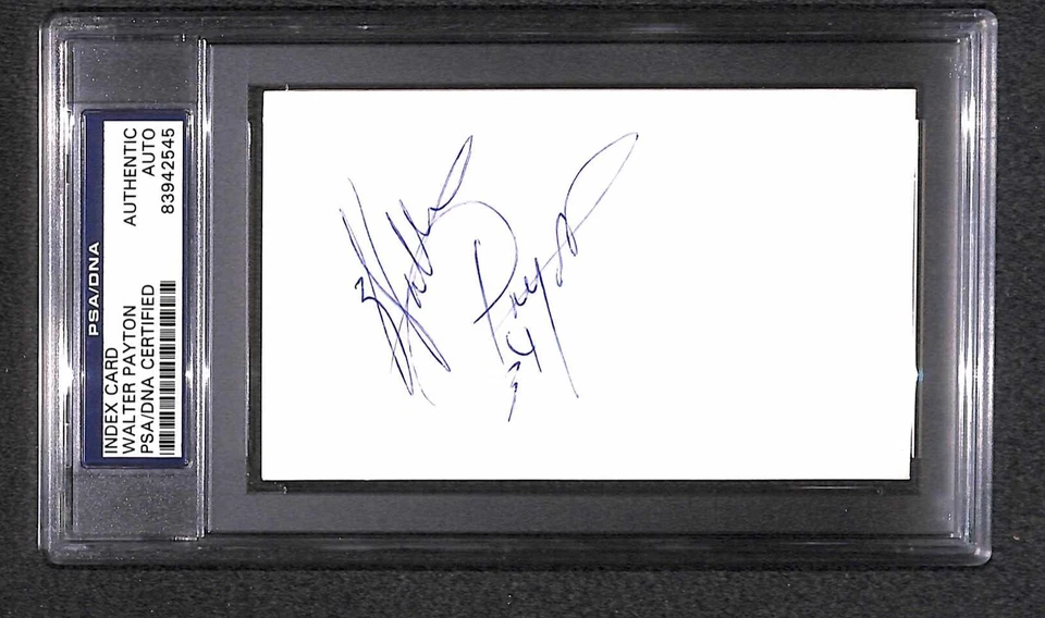 Walter Payton "Rookie Year Auto" Autographed 3x5 Signed Index Card (RC) PSA/DNA - Image 1 of 3