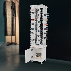 Glasses Storage Display Stand, Floor-standing Sunglasses Organizer With Wheels - Picture 1 of 23