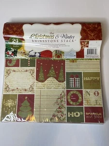 Christmas & Winter Rhinestone Printed Cardstock 24 sheets - Picture 1 of 5