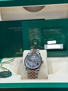 Rolex Datejust 126231 Rose Gold Fluted Bezel Wimbledon Roman Dial Jubilee 36mm - Picture 1 of 1