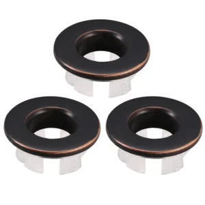 3pcs Sink Basin Trim Overflow Cover Copper Insert in Hole Round Caps - Picture 1 of 6