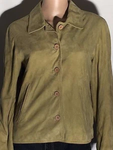 The Territory Ahead Brand Womens Size Medium M Green Button-Down Leather Jacket - Bild 1 von 8