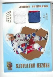 2008-09 UD Artifacts Frozen Artifacts Dual Blue Mark Messier 21/50 NY Rangers