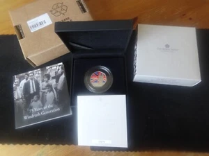 2023 SILVER PROOF COLOUR 50p PIEDFORT COIN BOX + COA WINDRUSH GENERATION 1/1250 - Picture 1 of 8