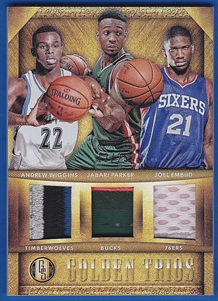 Parche de novato Panini Gold Standard Joel Embiid 2014-15 - Andrew Wiggins #/25 RC Foto 1 de 2