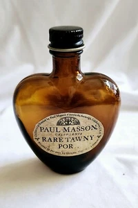 Vintage Empty Paul Masson 3.5in Brown Glass Heart Shape Tawny Port Bottle - Picture 1 of 3