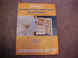 1956 CROSLEY Duo-Shelvador Refrigerator--nice full-color LARGE vintage 56 ad - Picture 1 of 3
