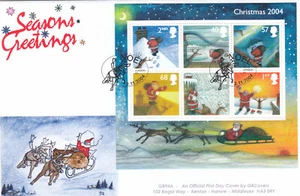 Christmas minisheet GB GBFDC 94A FDC Noel Road London 2004 No. 5 of 45 (105613) - Picture 1 of 3