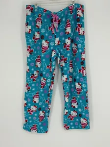Hello Kitty Nachtwäsche blau Fleece Kunstfell weich Pyjamahose Junior Gr. XL - Bild 1 von 11