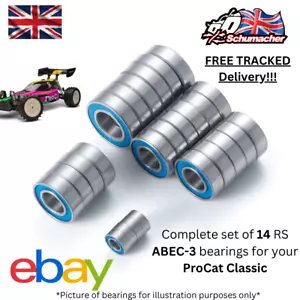 Schumacher ProCat Classic Upgrade Set 14 RS Bearings UK Stock ABEC-3 Grade - Picture 1 of 11