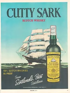1957 CUTTY SARK Whiskey PRINT AD sailboat ocean - Picture 1 of 1