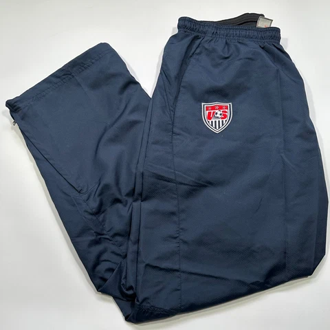 Nike Mens USA United States Soccer Pants Lined Polyester Warm Up Blue Size XL Cover